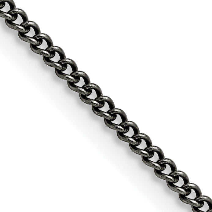 Chisel Stainless Steel Antiqued 2mm Round Curb Chain
