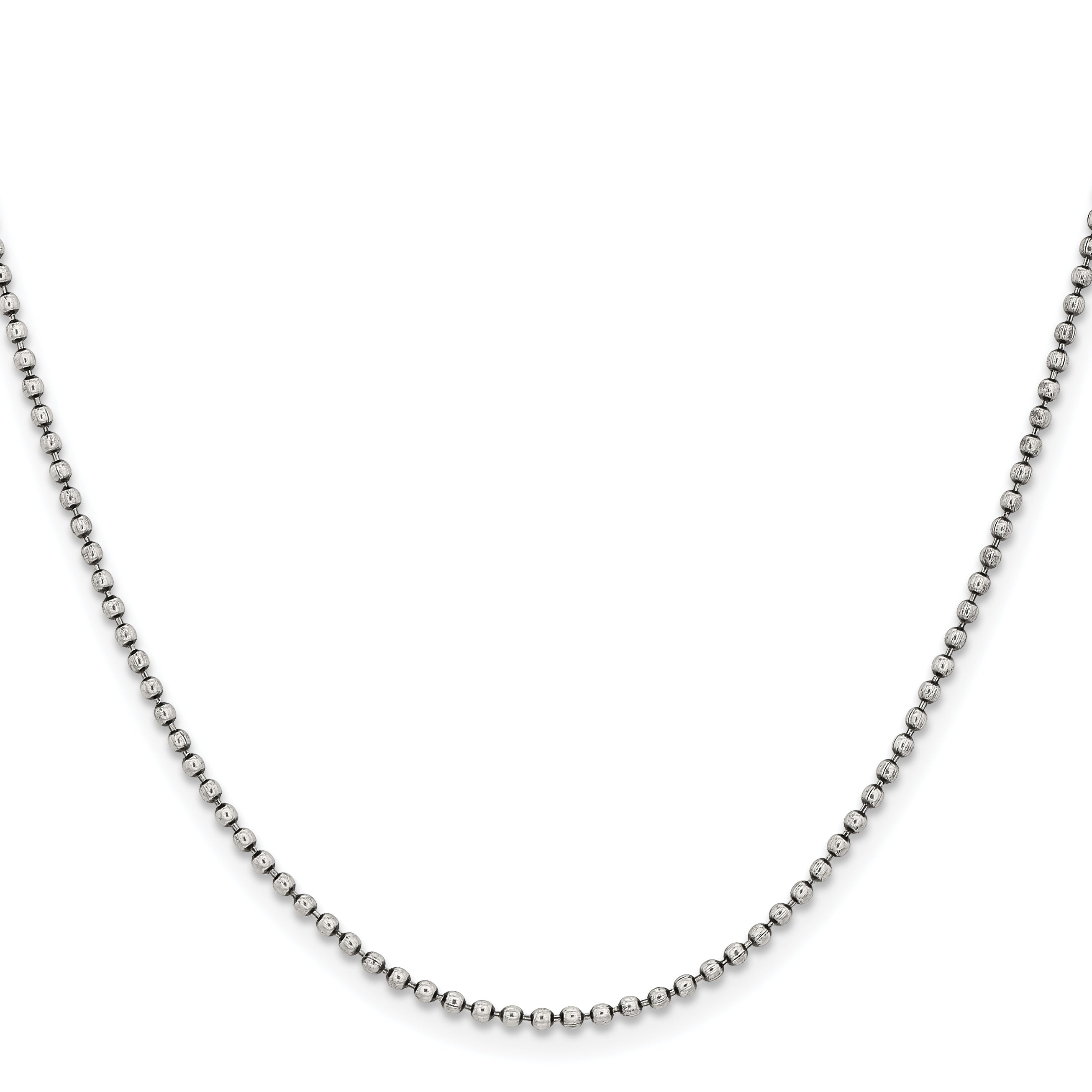 Antiqued Beaded Ball Chain in Stainless Steel, 2mm Secondary image