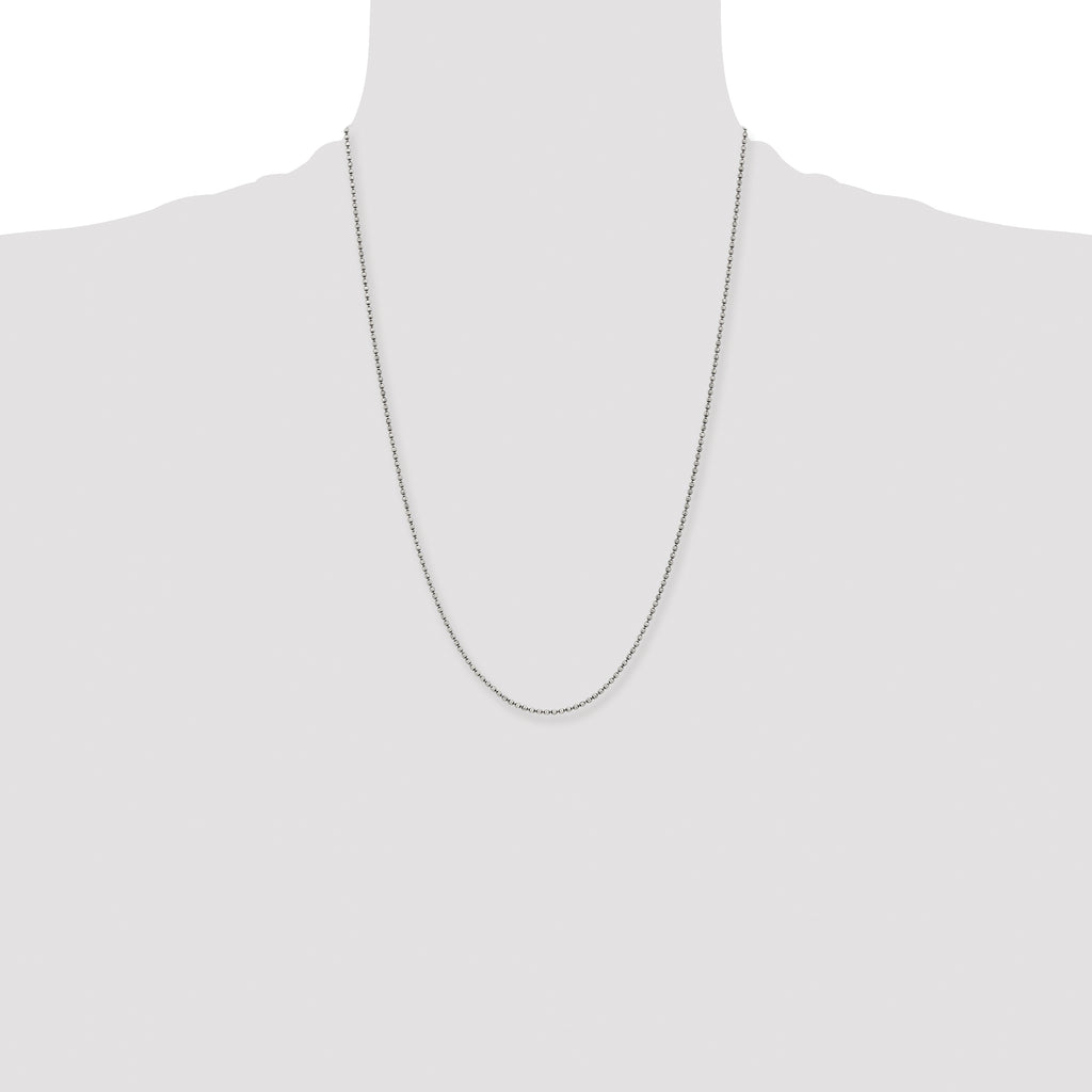 Chisel Stainless Steel Antiqued 2mm Beaded Ball Chain