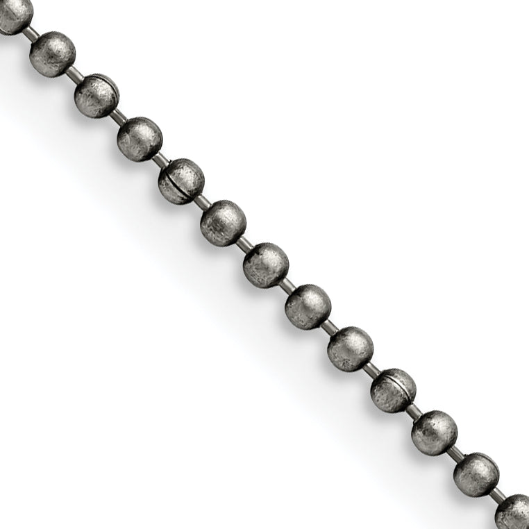 Chisel Stainless Steel Antiqued 2mm Beaded Ball Chain Main image