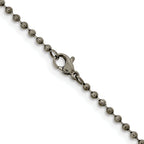 Stainless Steel Antiqued Beaded Chain Necklace 2.4mm
