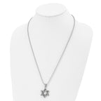 Chisel Stainless Steel Antiqued and Polished Star of David Pendant on a 24 inch Ball Chain Necklace