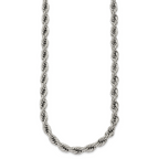 Polished Stainless Steel Rope Chain Necklace 6mm