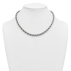 Polished Stainless Steel Rope Chain Necklace 6mm