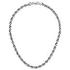 Polished Stainless Steel Rope Chain Necklace 6mm