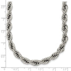 Polished Stainless Steel Rope Chain Necklace 6mm