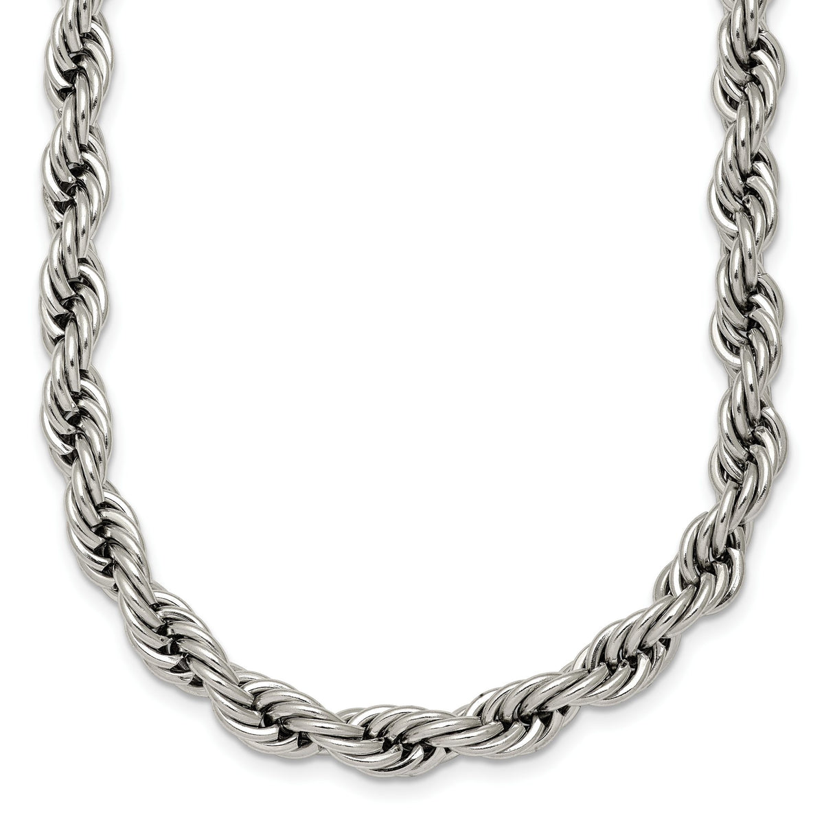 Chisel Polished Stainless Steel Rope Chain Necklace 6mm - Sophia Jewelers Main image