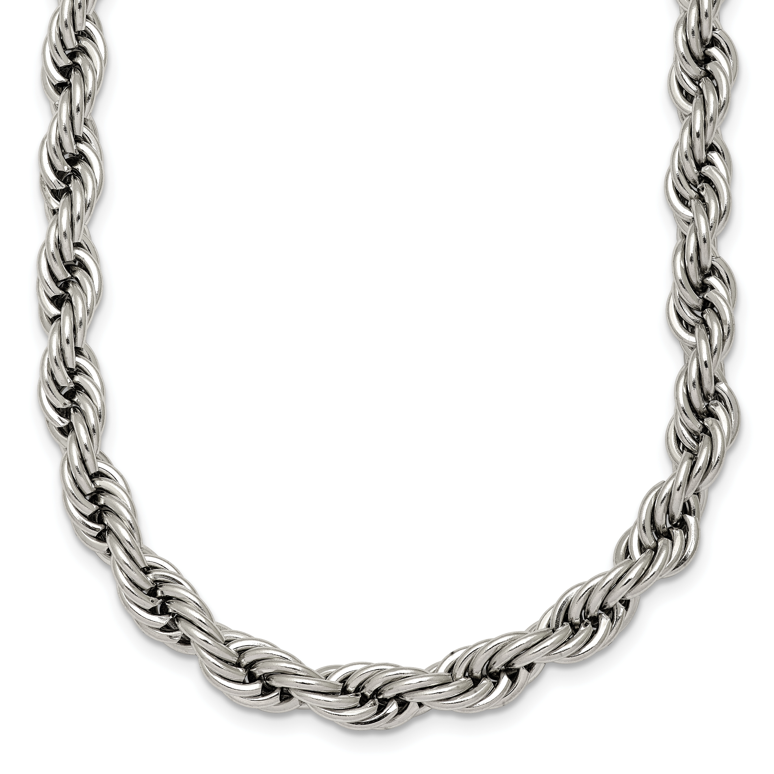 Polished Stainless Steel Rope Chain Necklace 6mm Main image