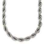 Polished Stainless Steel Rope Chain Necklace 6mm