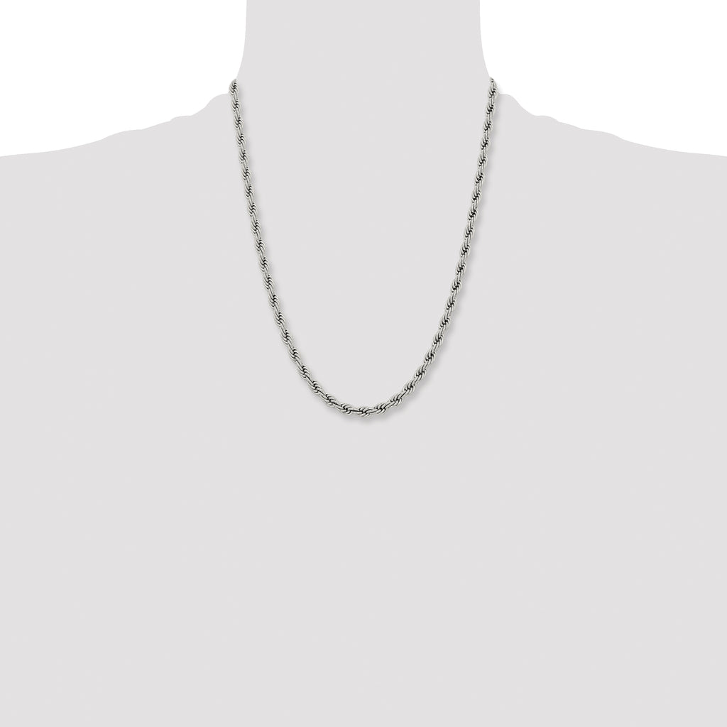 Stainless Steel Rope Chain Necklace 6mm