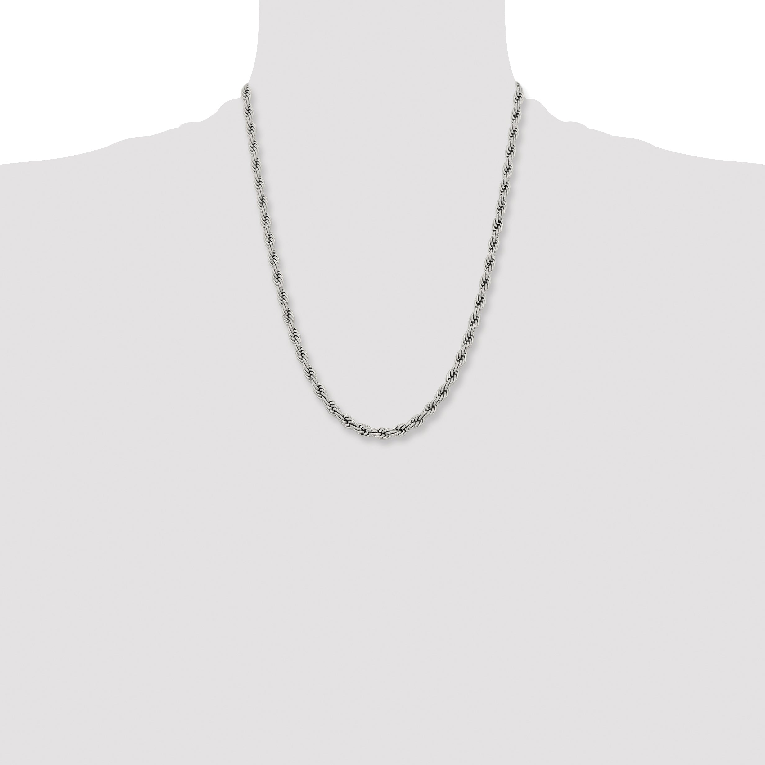 Stainless Steel Rope Chain Necklace 6mm