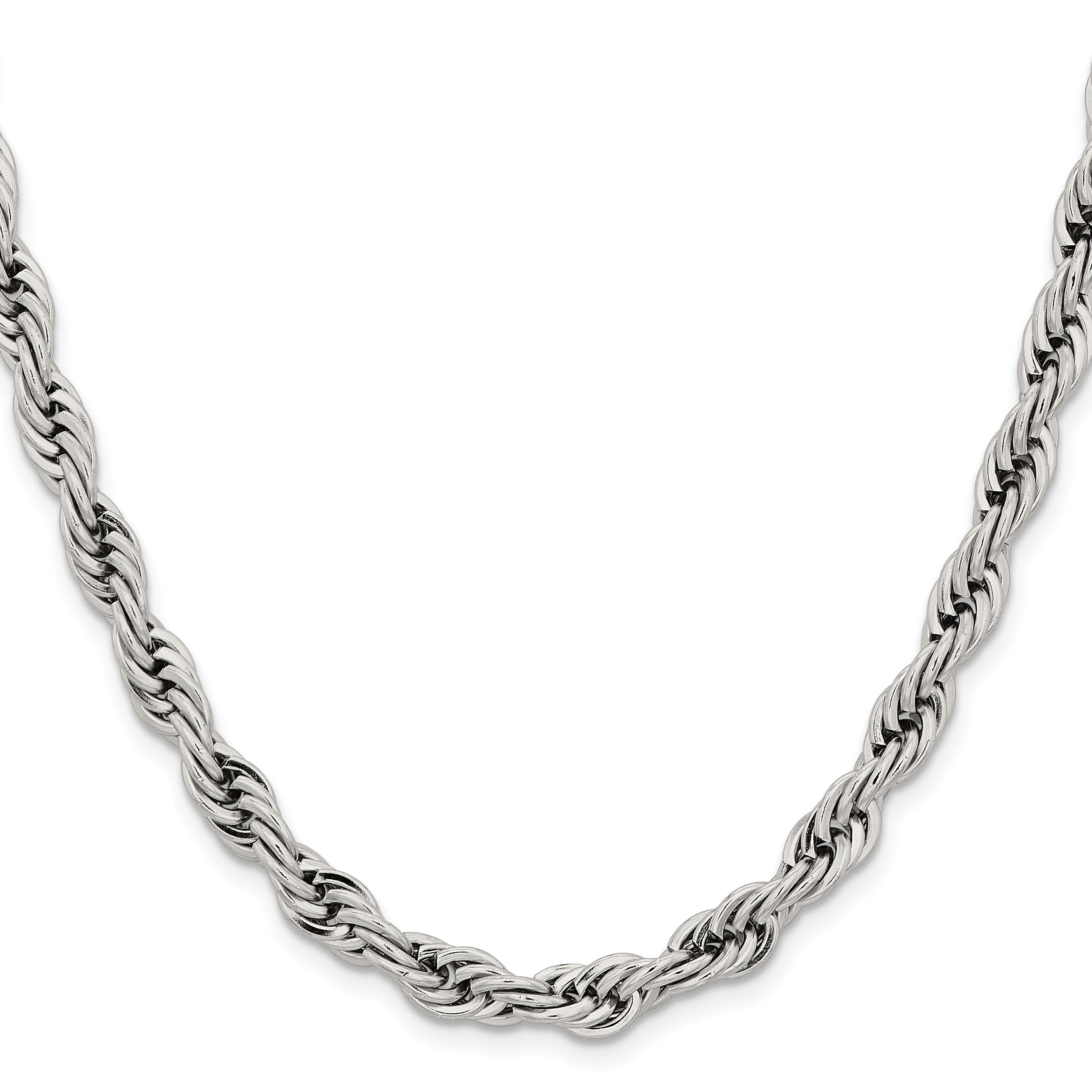 Stainless Steel Rope Chain Necklace 7mm