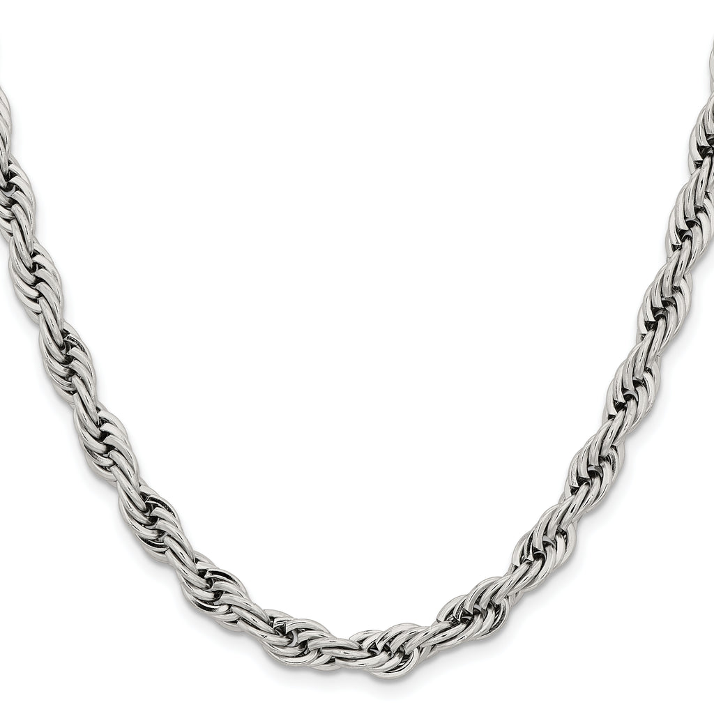 Chisel Stainless Steel Polished 7mm Rope Chain