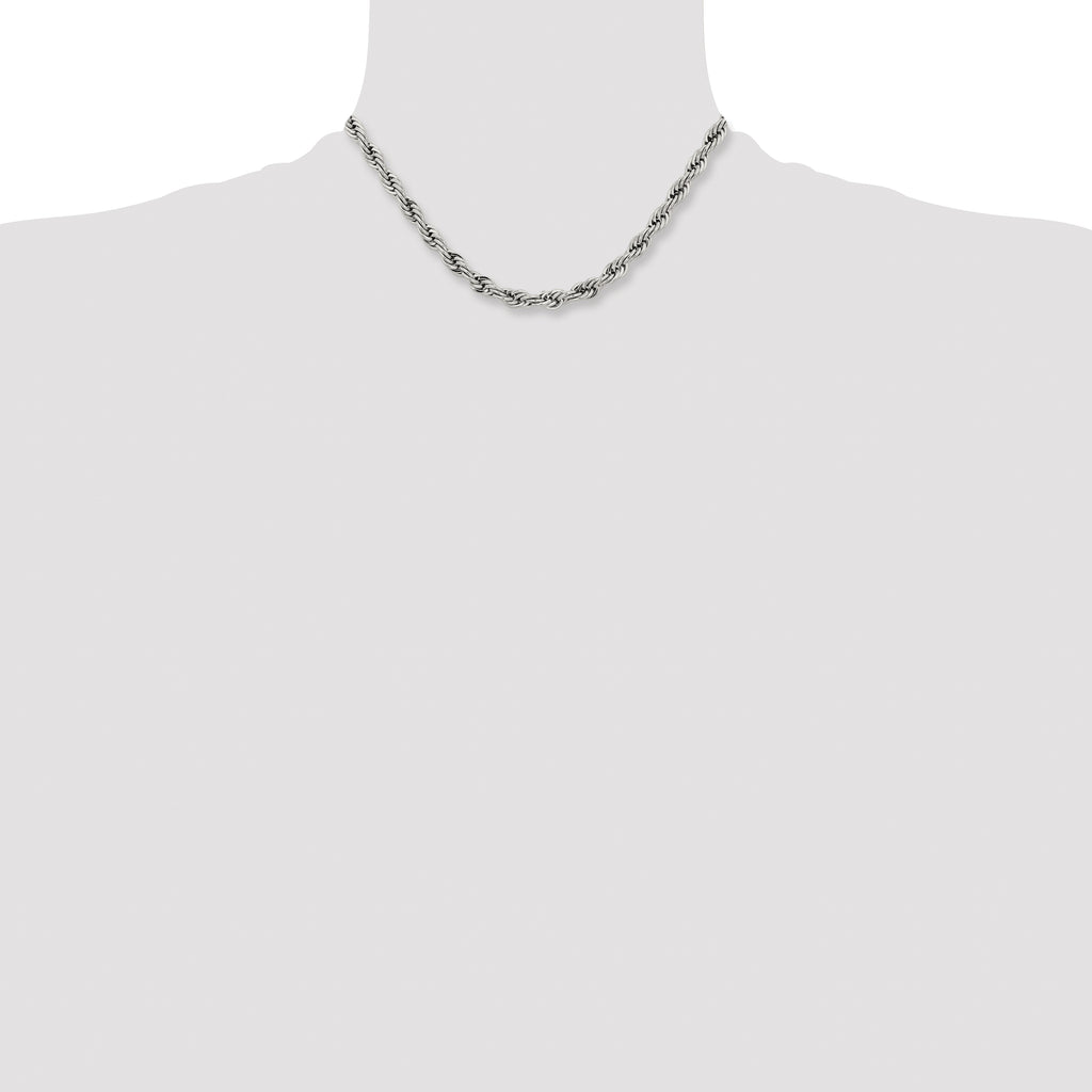 Stainless Steel Rope Chain Necklace 7mm