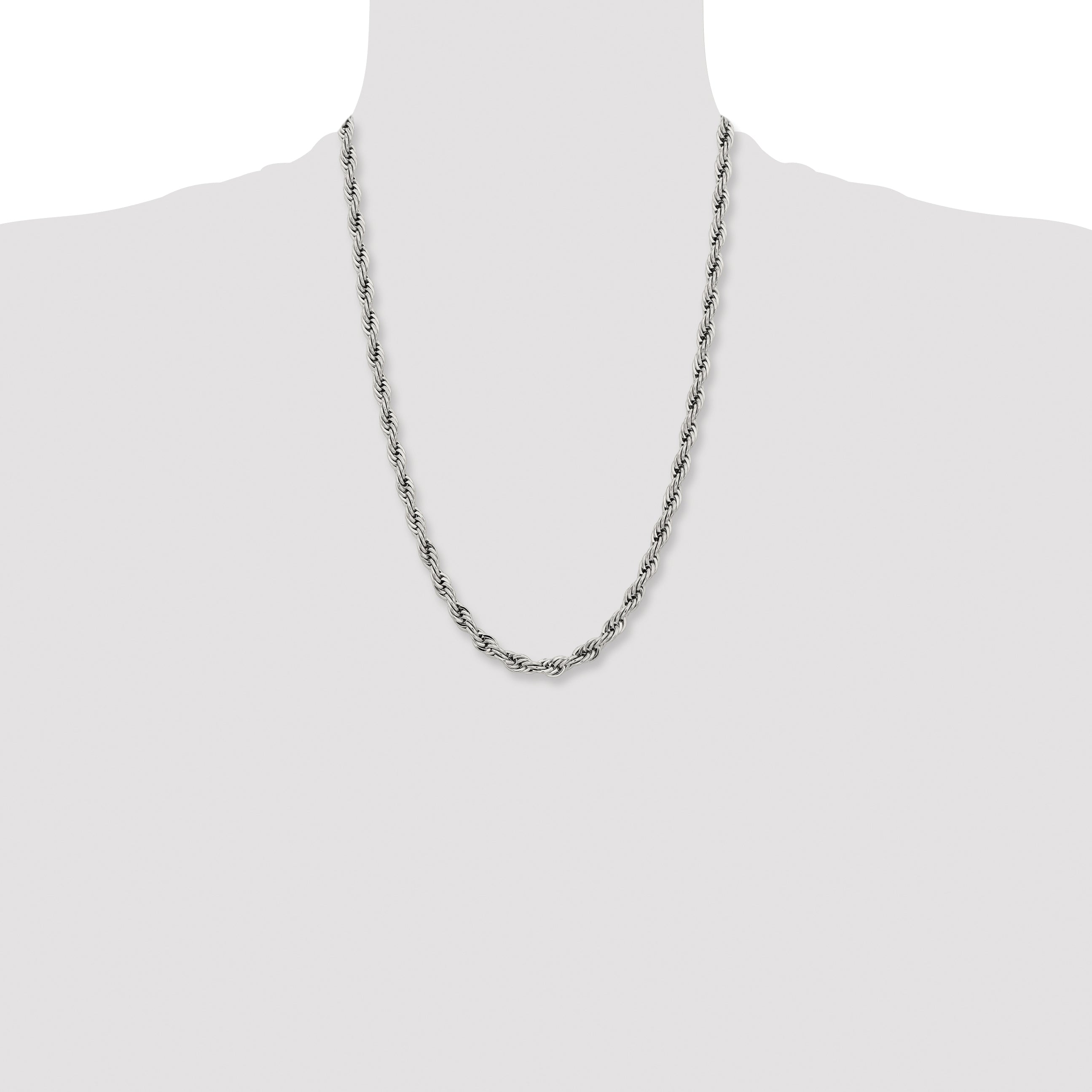 Chisel Stainless Steel Polished 7mm Rope Chain