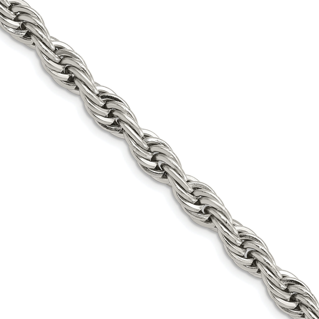 Stainless Steel Rope Chain Necklace 7mm