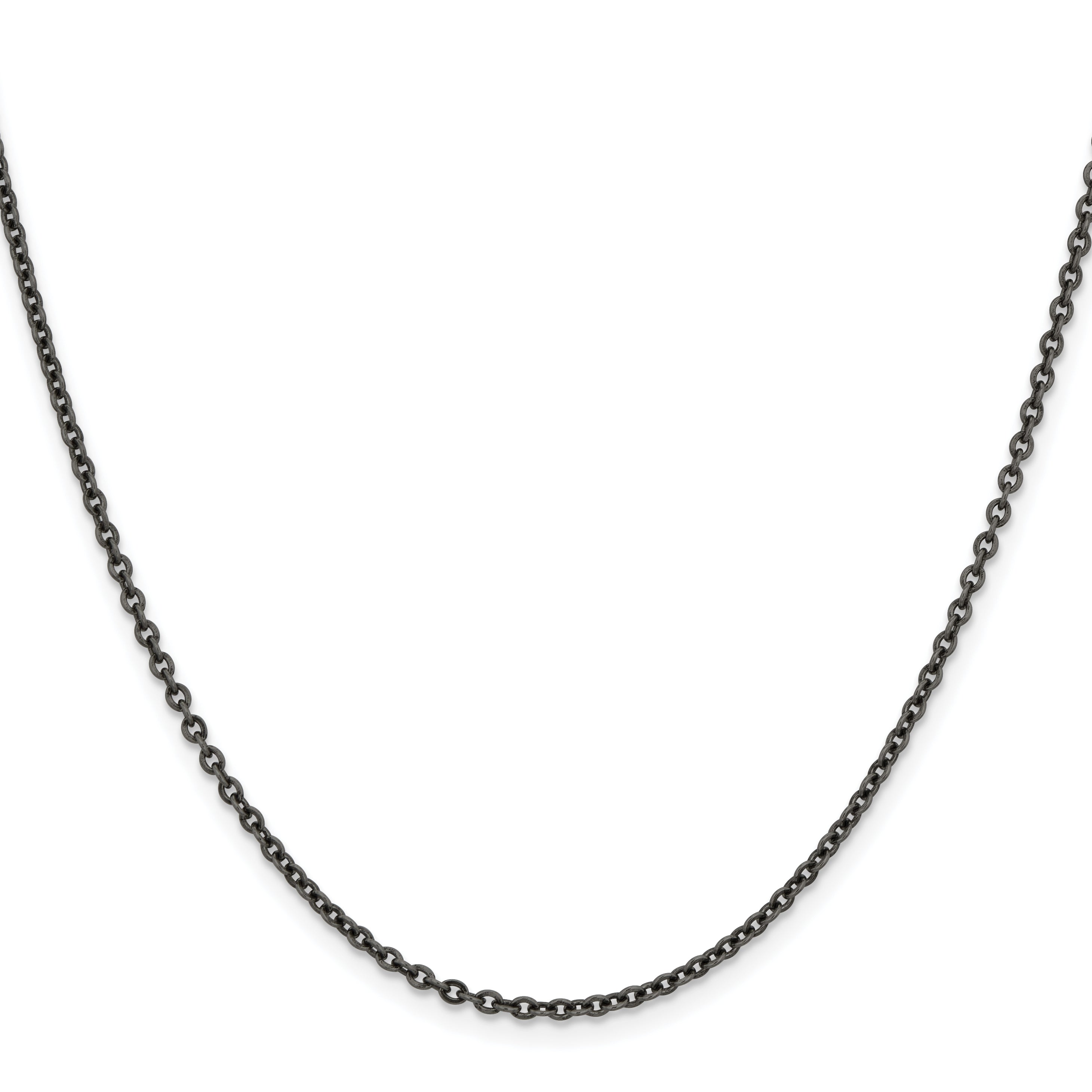 Chisel Stainless Steel Oxidized 18 inch Cable Chain