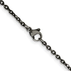 Chisel Stainless Steel Oxidized Cable Chain
