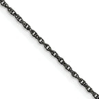 Chisel Stainless Steel Oxidized 2mm Fancy Link Chain