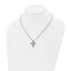 Chisel Stainless Steel Polished Open Cross Pendant on an 18 inch Cable Chain Necklace