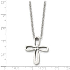 Chisel Stainless Steel Polished Open Cross Pendant on an 18 inch Cable Chain Necklace