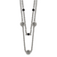 Stainless Steel Polished w/Black Onyx & Acrylic Beads w/2in ext Necklace