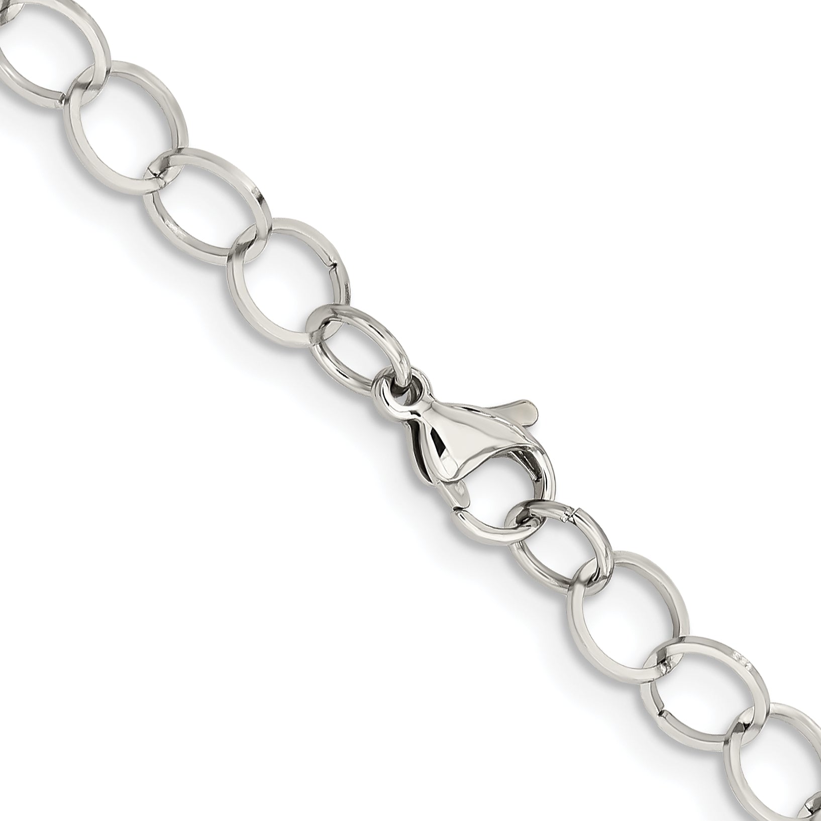 Stainless Steel Polished 8mm Circle Link Necklace