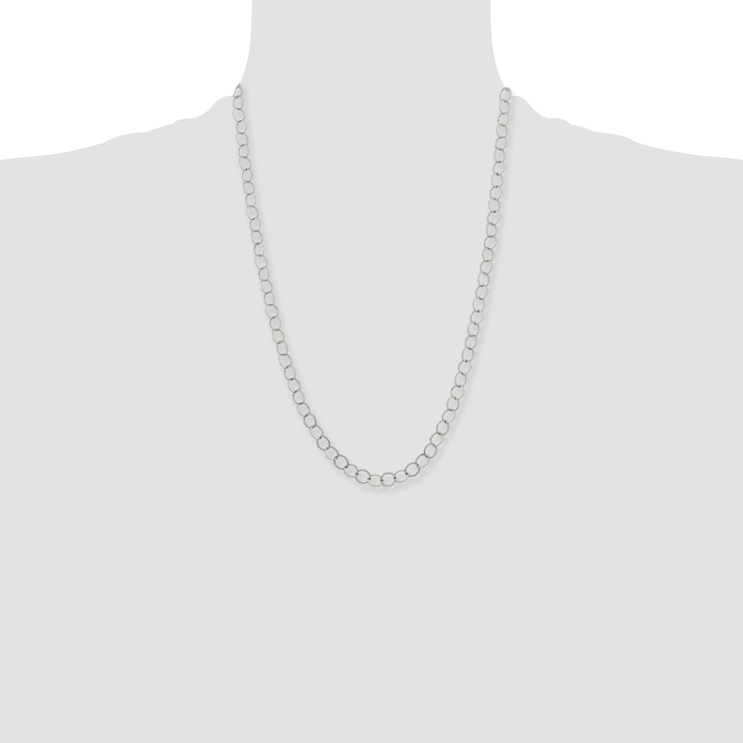 Polished Circle Link Necklace in Stainless Steel, 8mm Secondary image