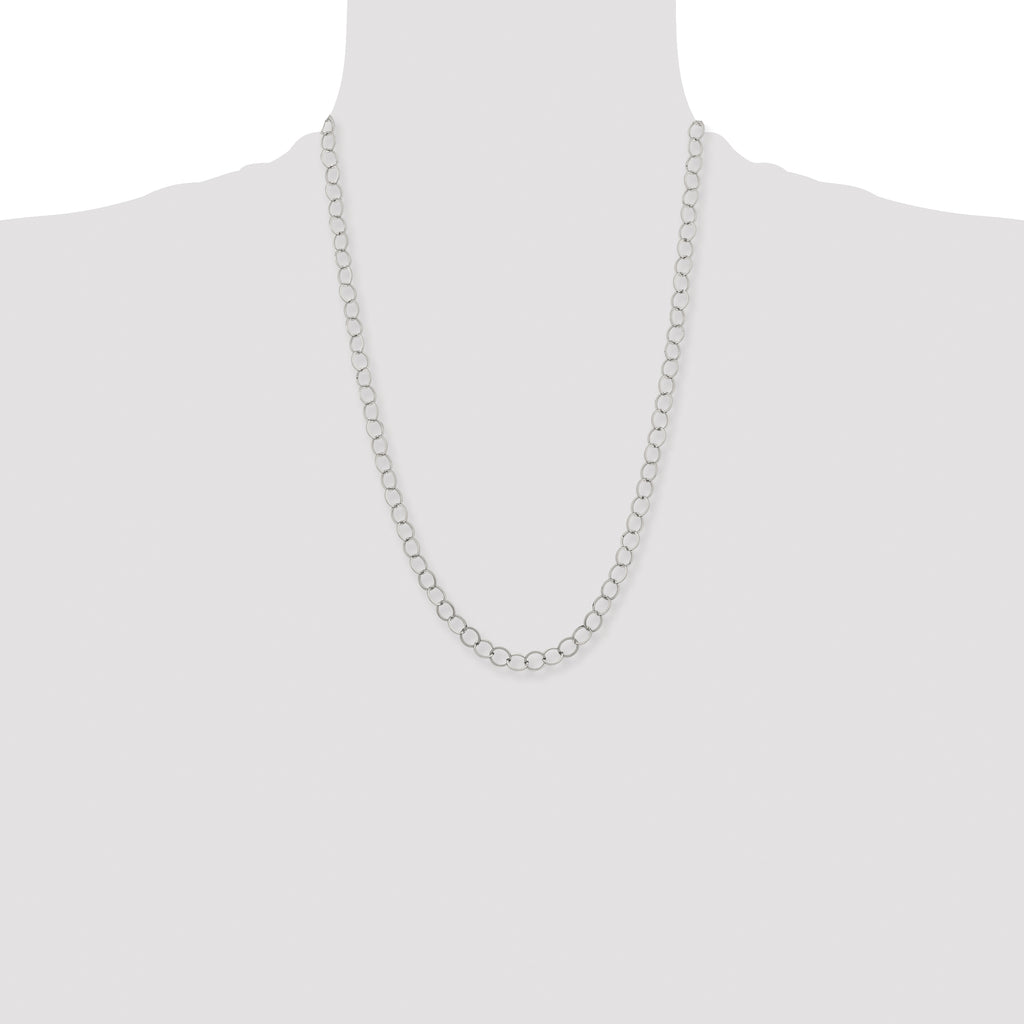 Stainless Steel Polished 8mm Circle Link Necklace