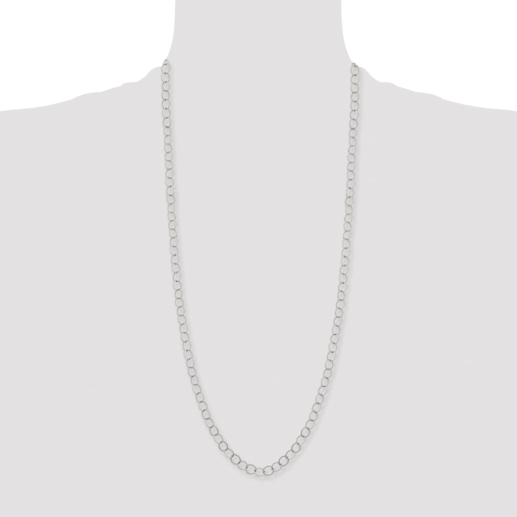 Stainless Steel Polished 8mm Circle Link Necklace