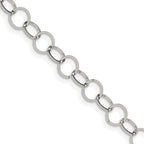 Stainless Steel Polished 8mm Circle Link Necklace