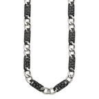 Chisel Stainless Steel Polished Black IP-plated Link 24 inch Necklace