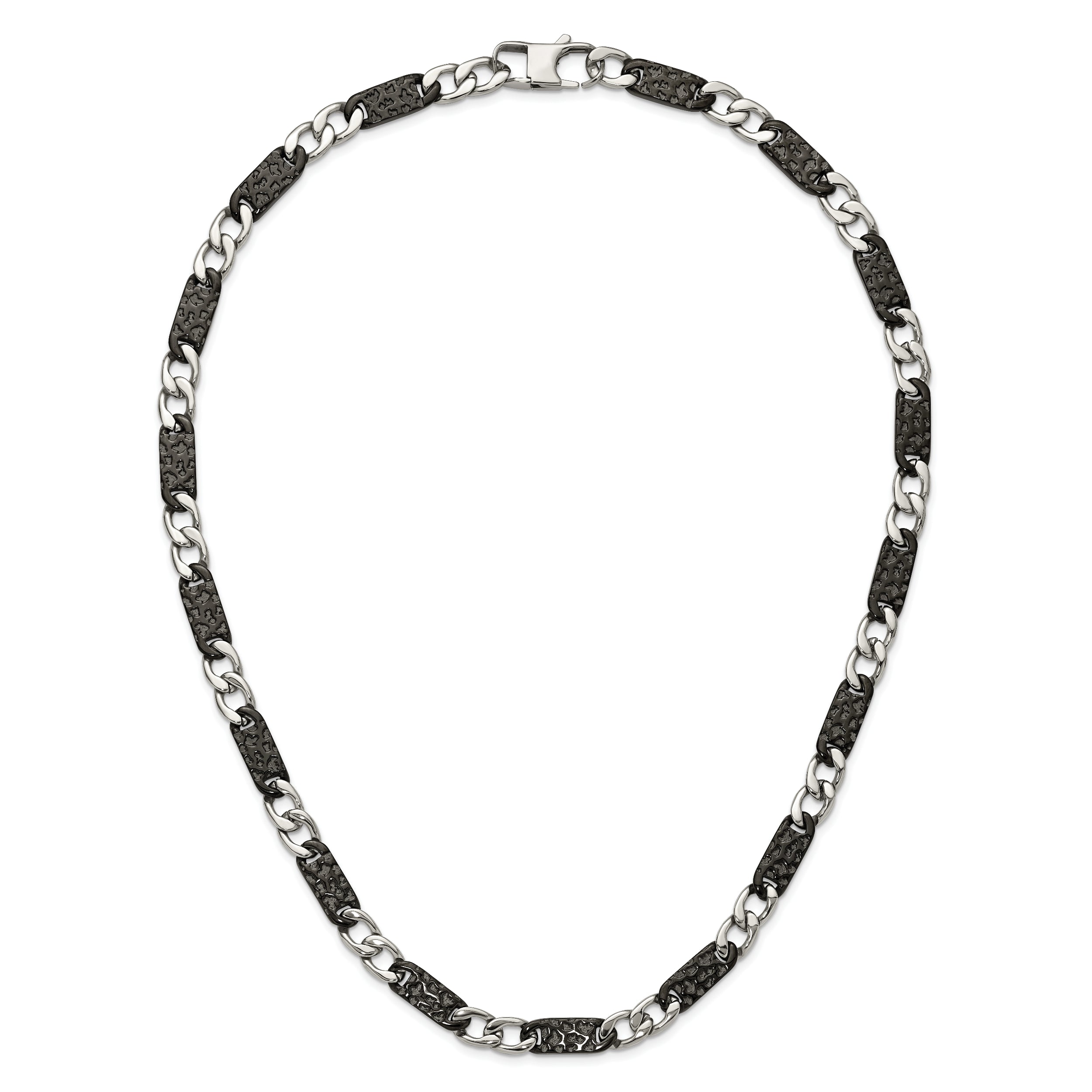 Chisel Stainless Steel Polished Black IP-plated Link 24 inch Necklace