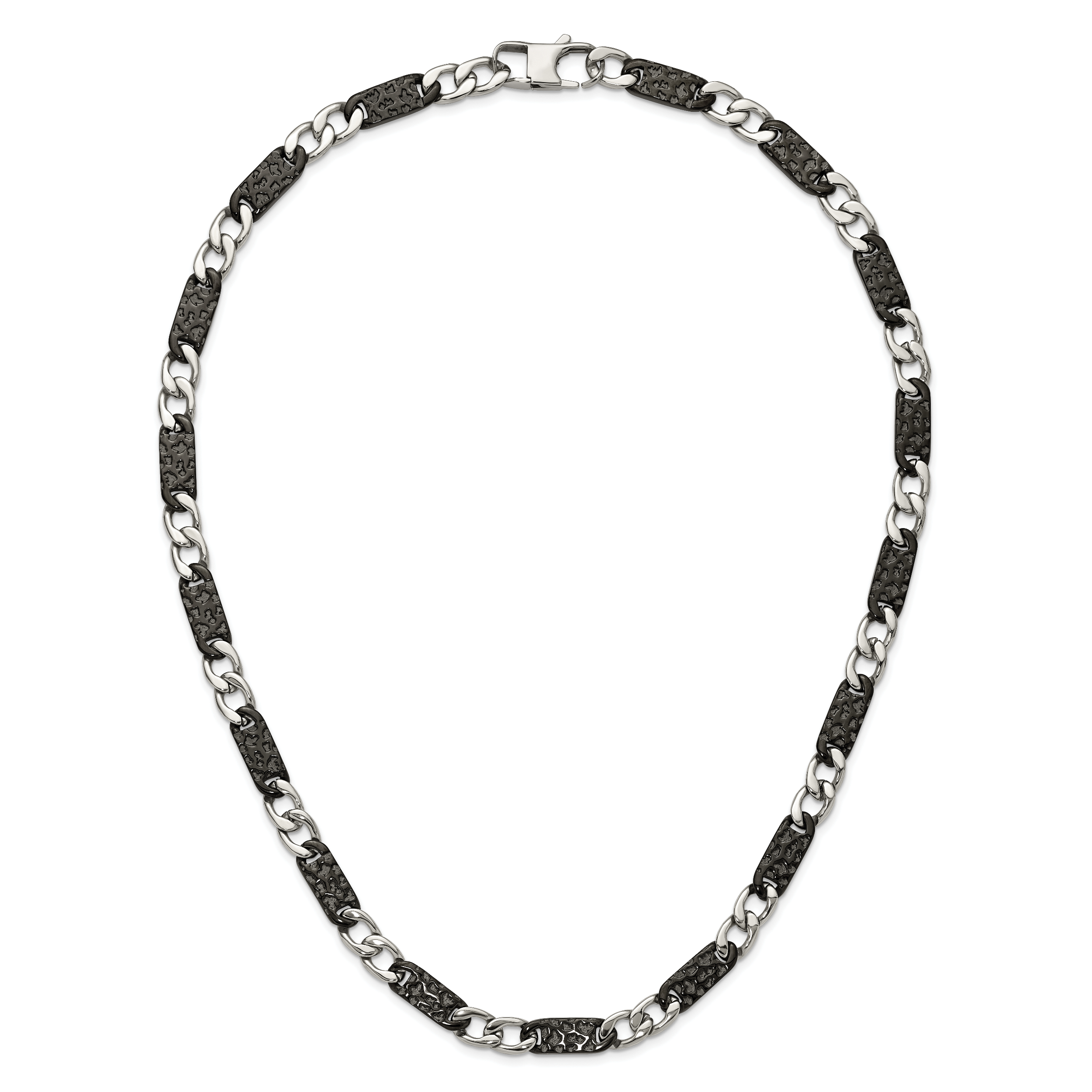 Chisel Stainless Steel Polished Black IP-plated Link 24 inch Necklace
