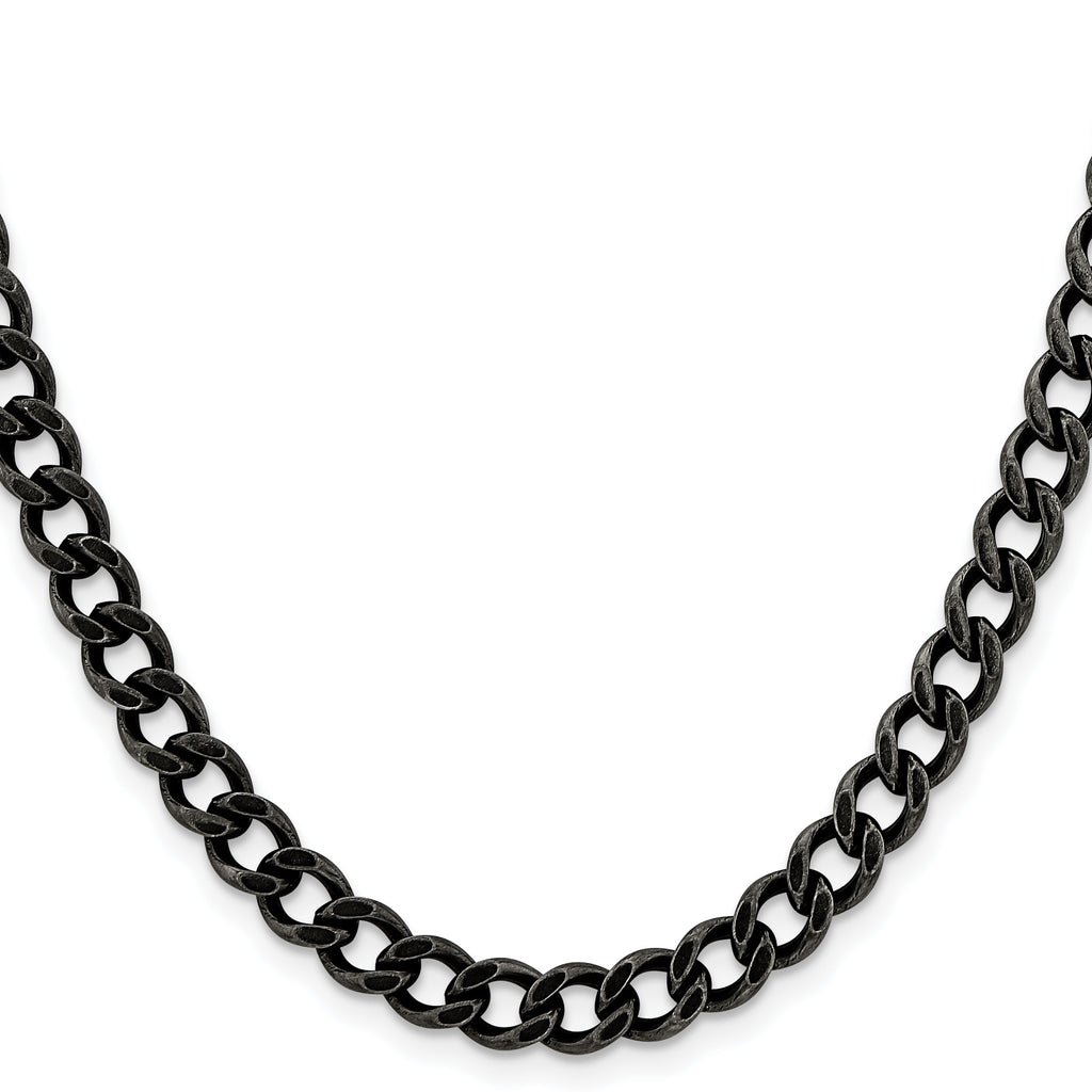 Chisel Stainless Steel Antiqued 6.7mm Curb Chain