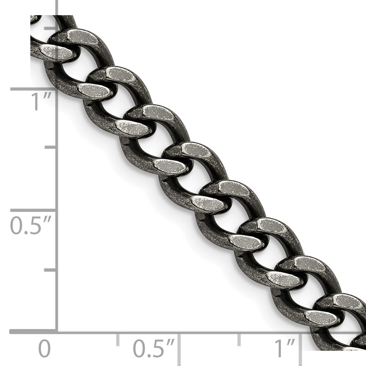 Men's Stainless Steel Antiqued Curb Chain Necklace 6.7mm
