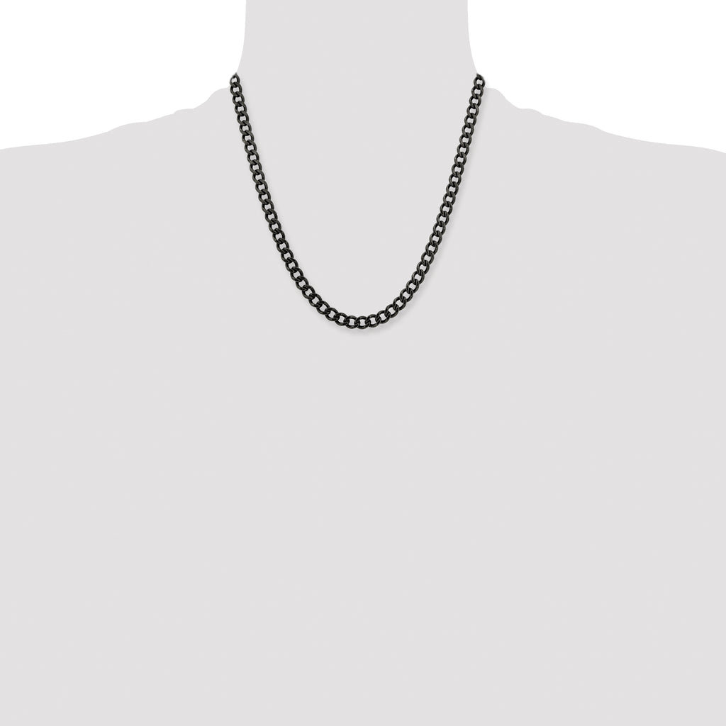 Men's Stainless Steel Antiqued Curb Chain Necklace 6.7mm
