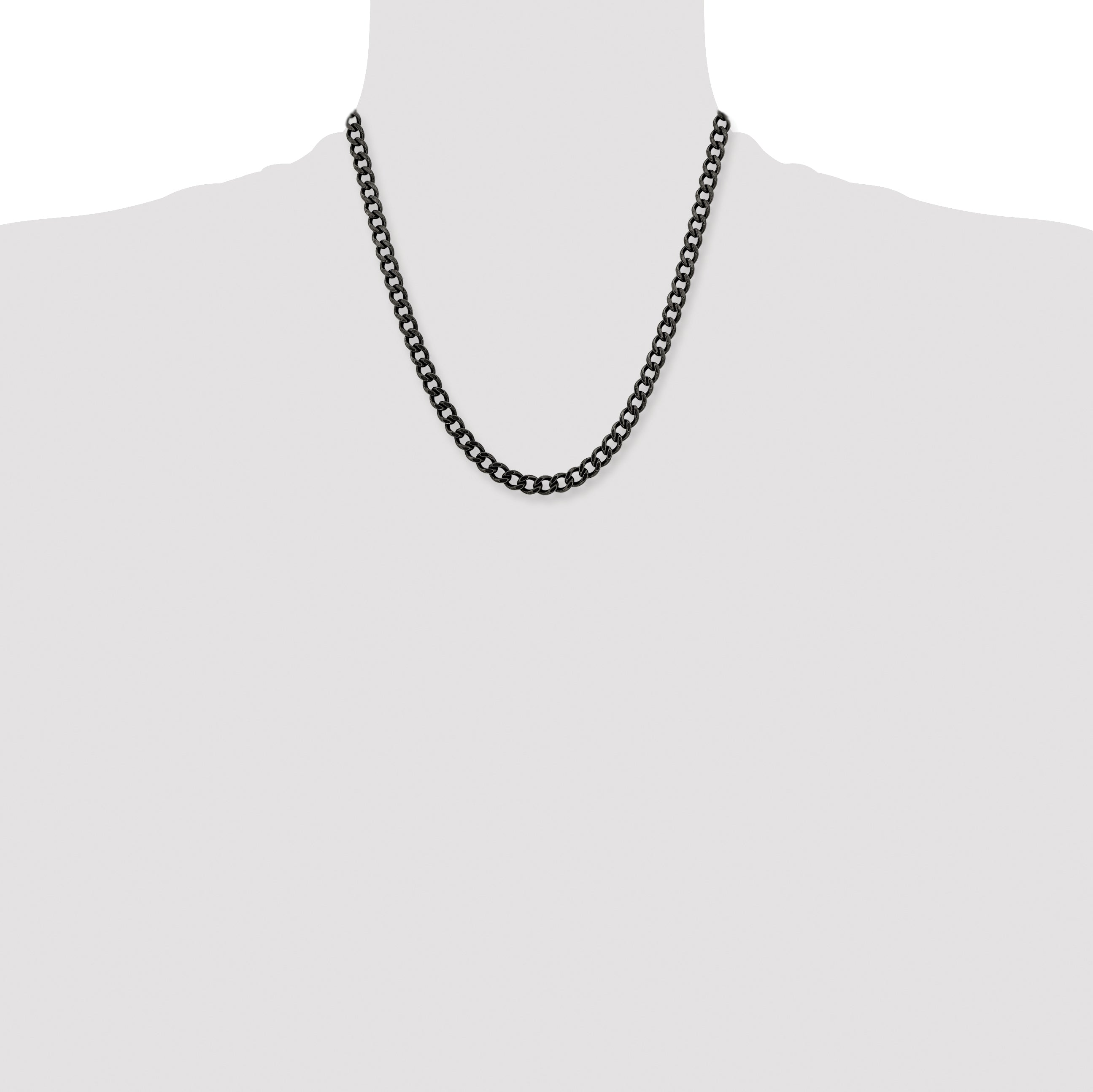 Men's Stainless Steel Antiqued Curb Chain Necklace 6.7mm