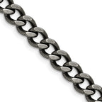 Men's Stainless Steel Antiqued Curb Chain Necklace 6.7mm