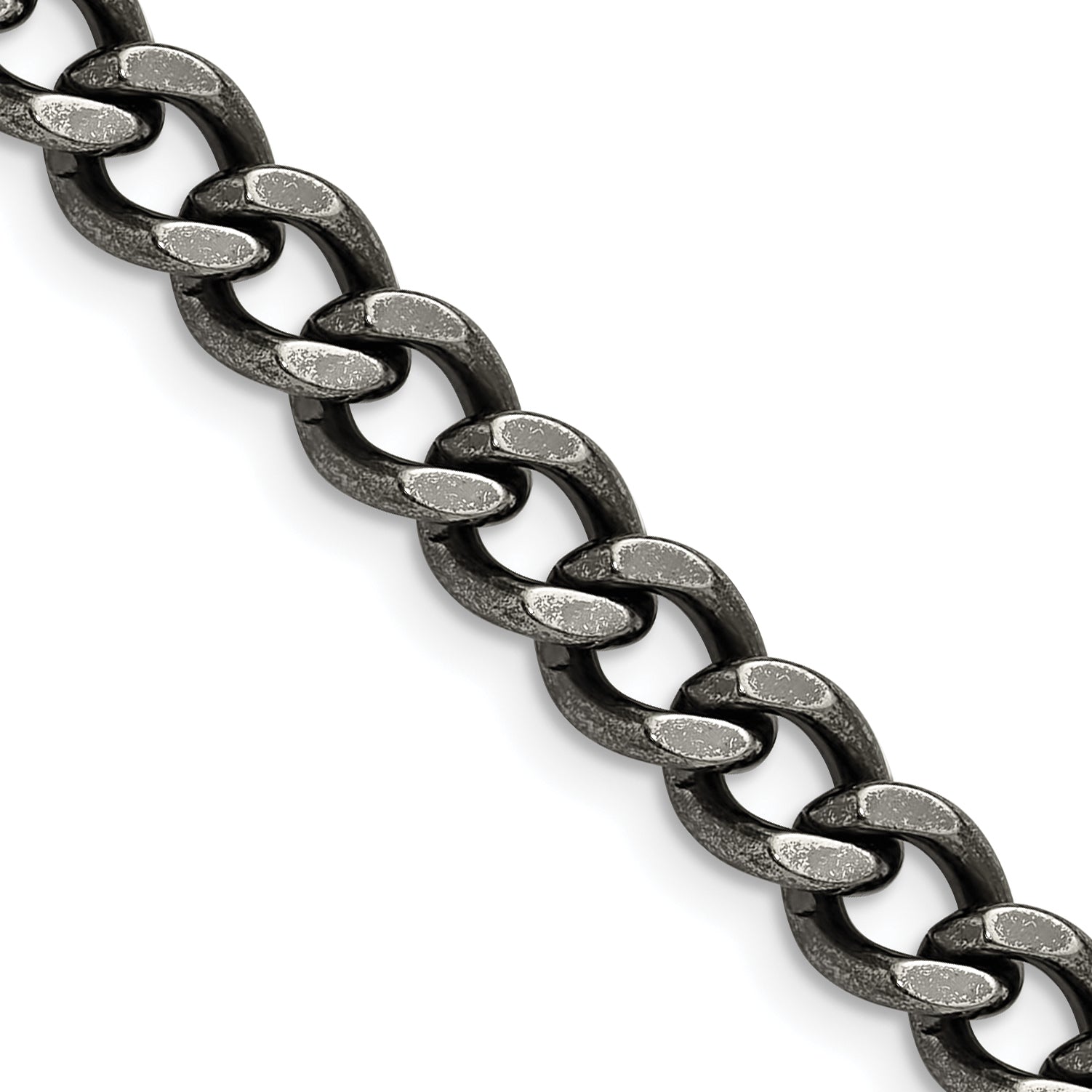 Men's Stainless Steel Antiqued Curb Chain Necklace 6.7mm
