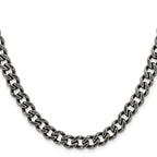 Chisel Stainless Steel Oxidized 7.5mm Curb Chain