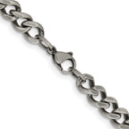 Chisel Stainless Steel Oxidized 7.5mm Curb Chain