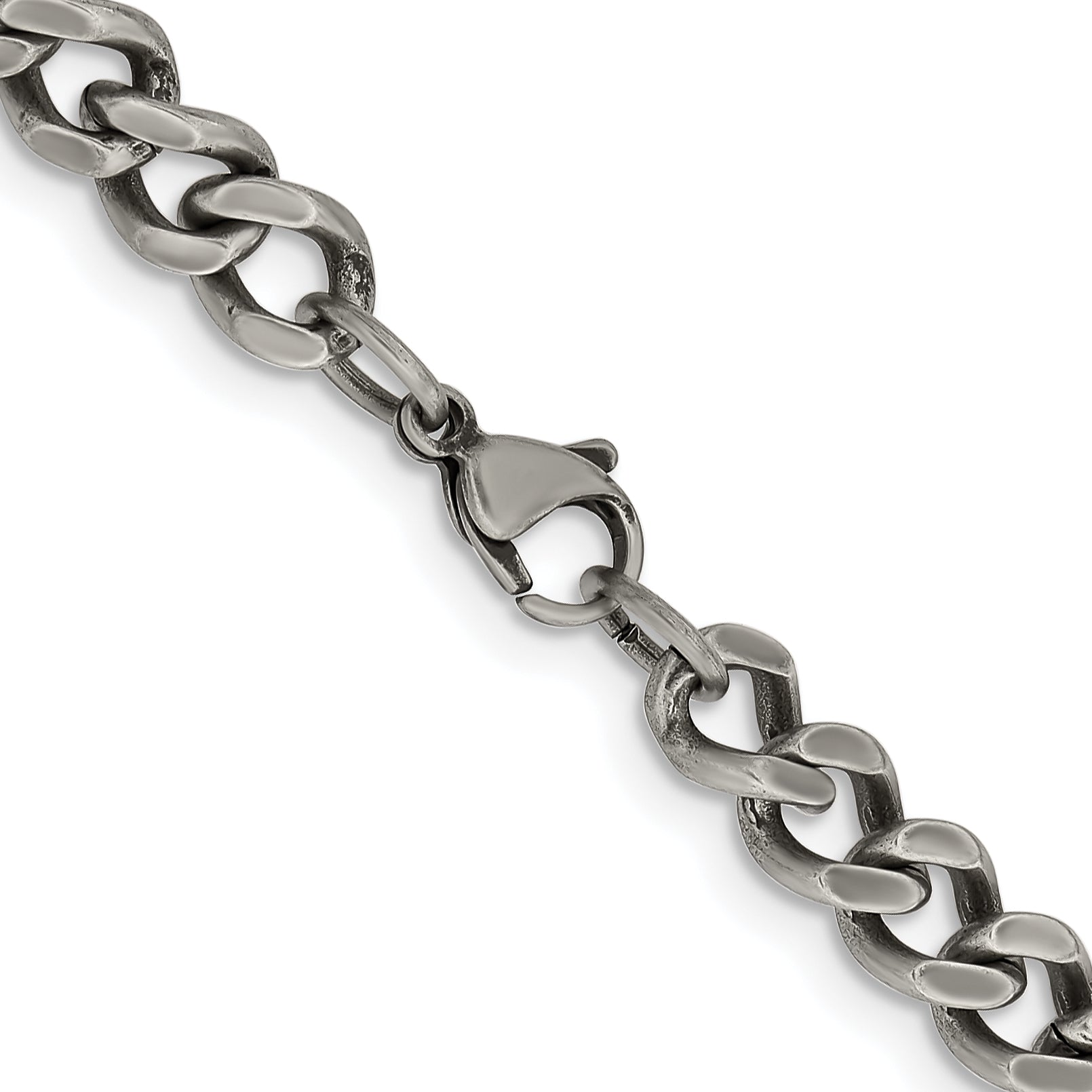 Chisel Stainless Steel Oxidized 7.5mm Curb Chain