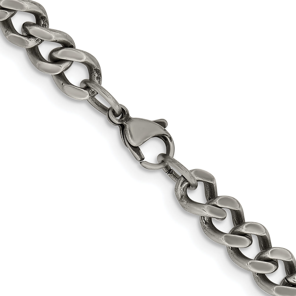 Men's Stainless Steel Curb Chain Necklace 7.5mm