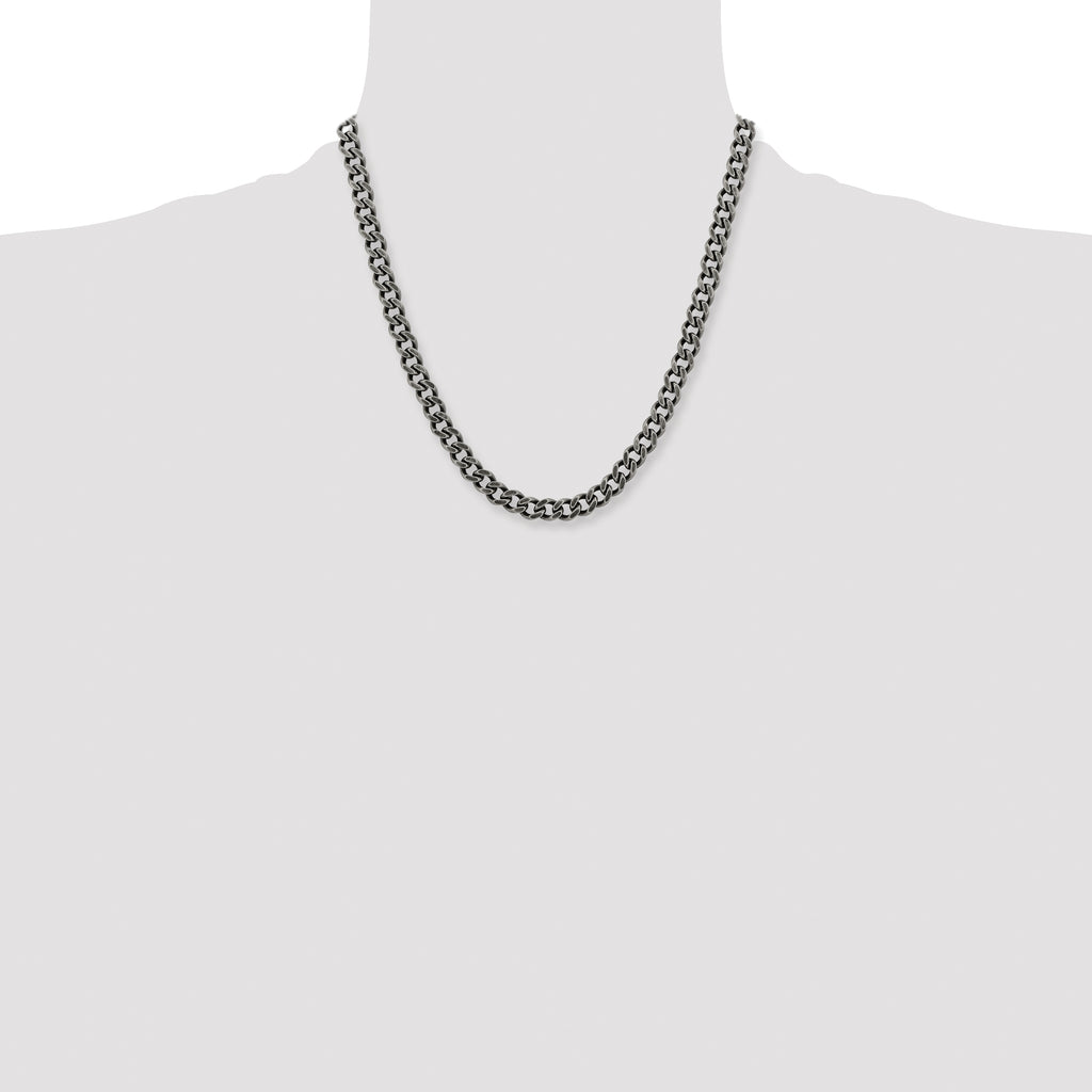 Men's Stainless Steel Curb Chain Necklace 7.5mm
