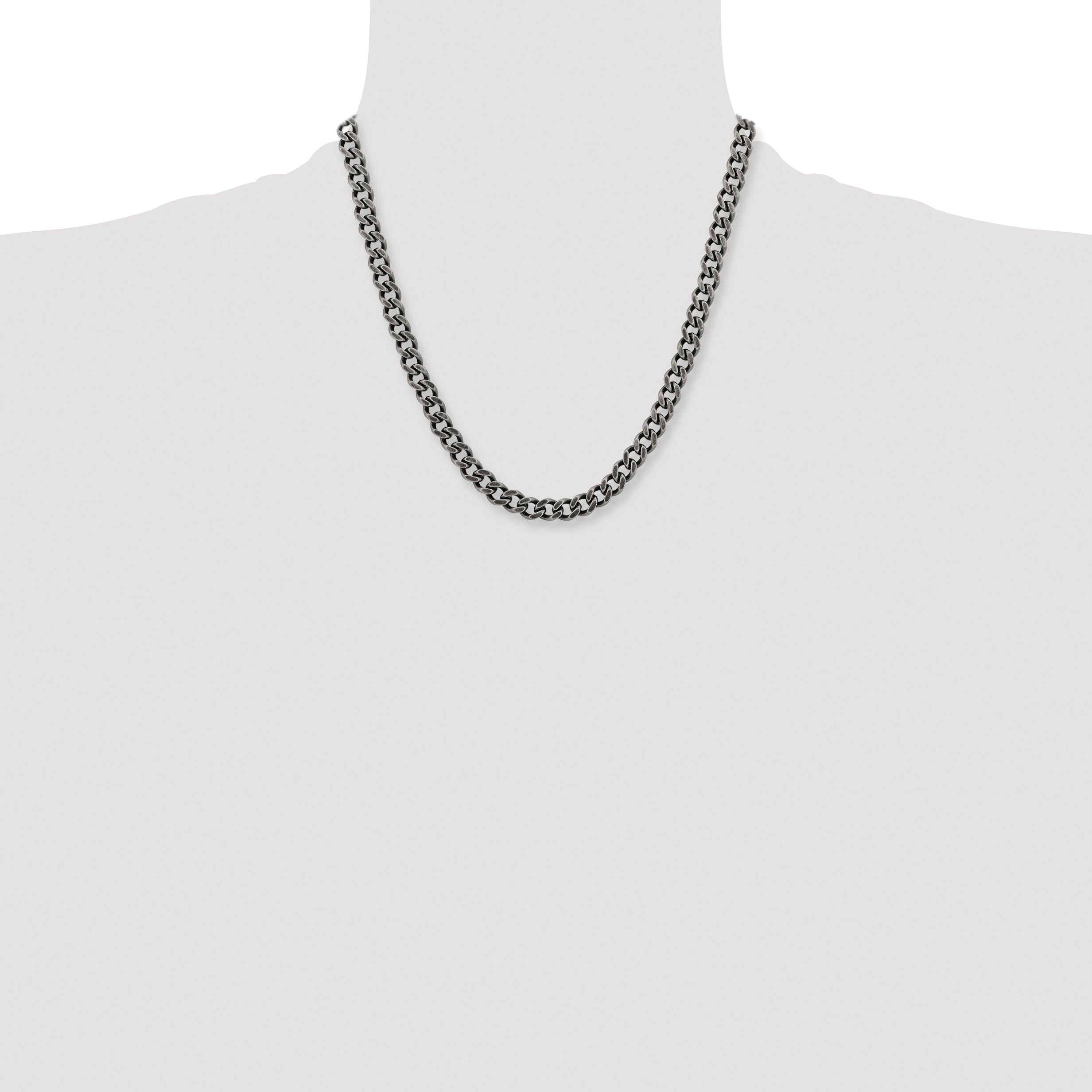 Men's Stainless Steel Curb Chain Necklace 7.5mm