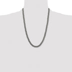 Chisel Stainless Steel Oxidized 7.5mm Curb Chain