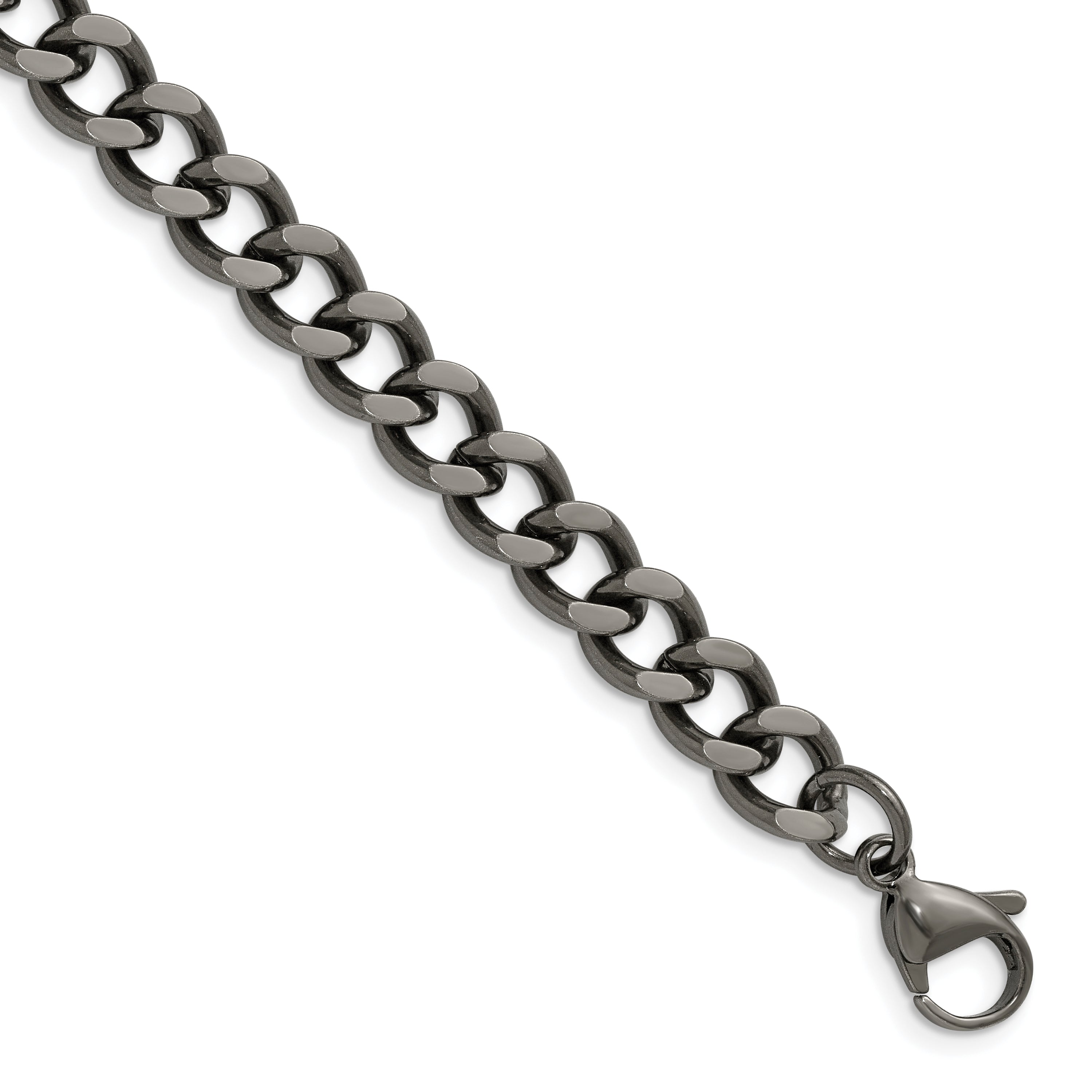 Chisel Stainless Steel Oxidized 7.5mm Curb Chain