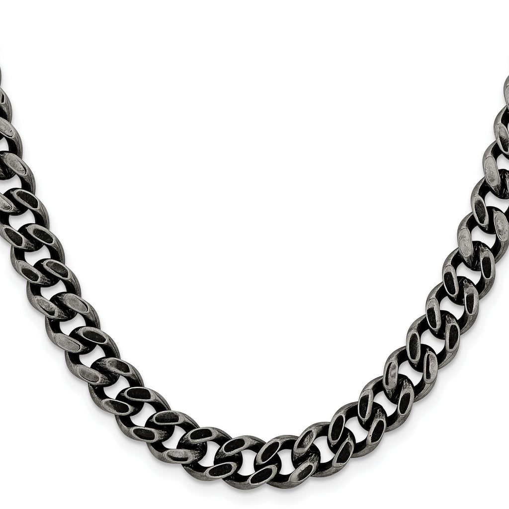 Men's Stainless Steel Curb Chain Necklace 9.25mm