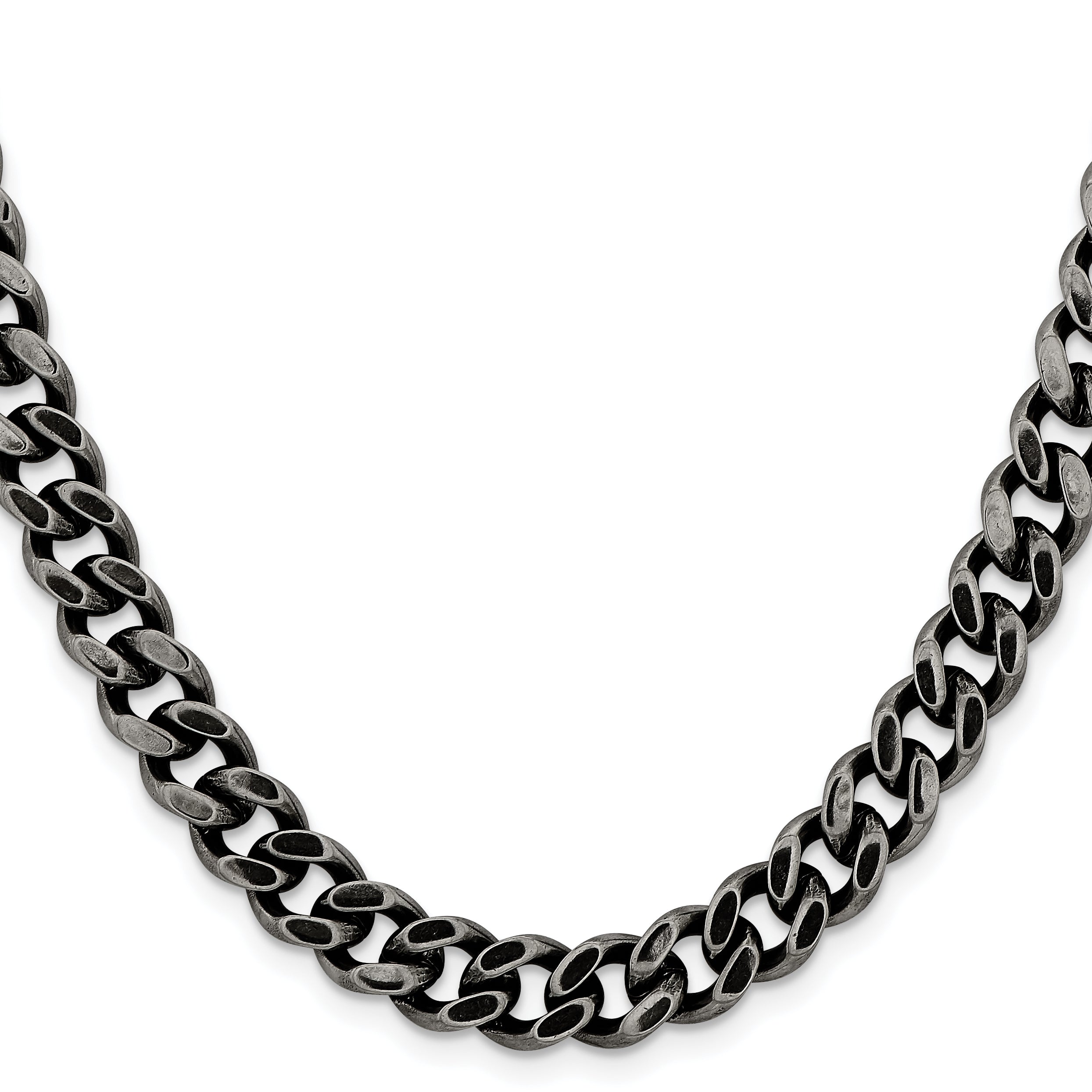 Men's Stainless Steel Curb Chain Necklace 9.25mm